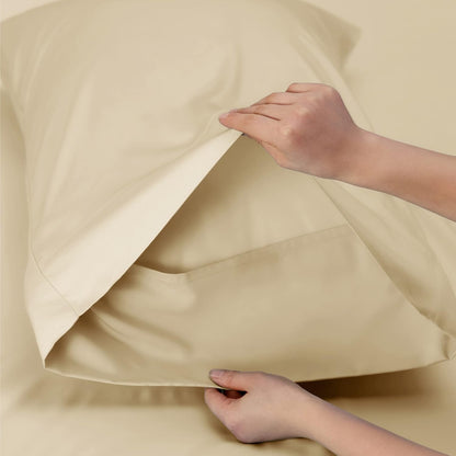 Bedsure Twin XL Sheet Set | Cooling Sheets Twin Extra Long, Rayon Derived from Bamboo, Deep Pocket, Hotel Luxury Bedding