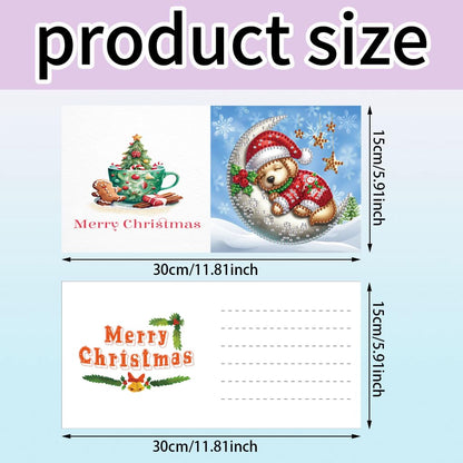 MaiYiYi 6 Packs DIY Christmas Dog Diamond Painting Greeting Card Kit, Christmas Snowflake Diamond Art Cards with Envelopes, Thank You Card for Family Friends Holiday Birthday