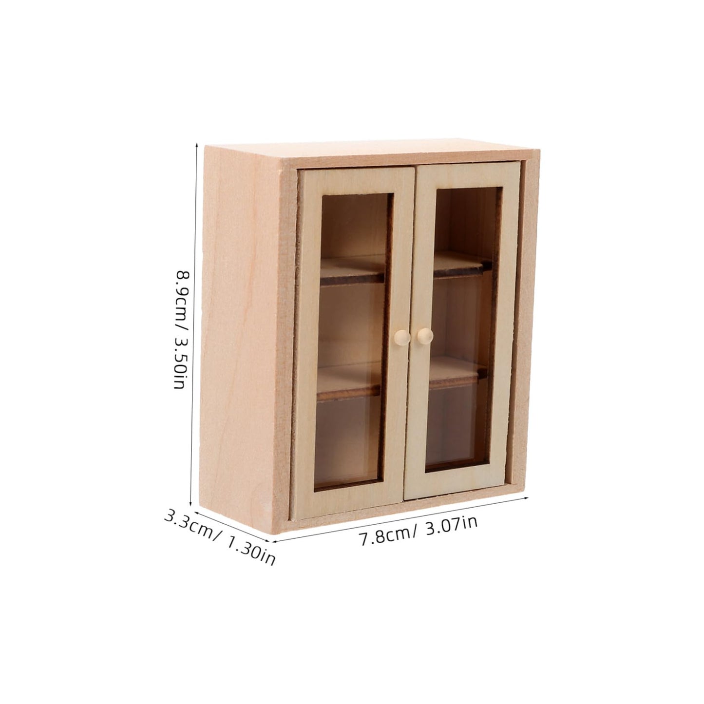 Toyvian Miniature Wooden Storage Cabinet, 3pcs 1:12 Scale Dollhouse Unfinished Wood Display Shelf Model Tiny Furniture Accessories for Doll House Bedroom Living Room Decor