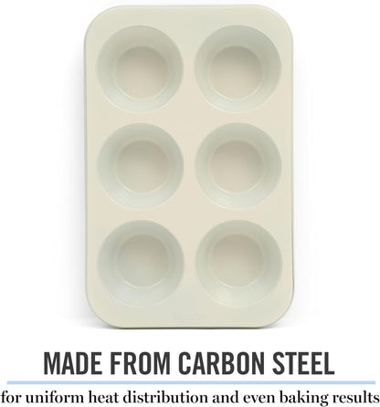 Martha Stewart Gallen 6-Cup Nonstick Muffin Pan - Durable Teal Bakeware for Perfect Cupcakes & Mini Cakes