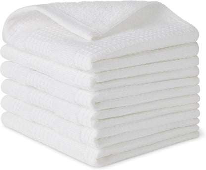 12 x1 2 inches, 6-Pack, Amazon Basics Organic Cotton Waffle Kitchen Dish Cloths - Ultra Absorbent, Quick Drying