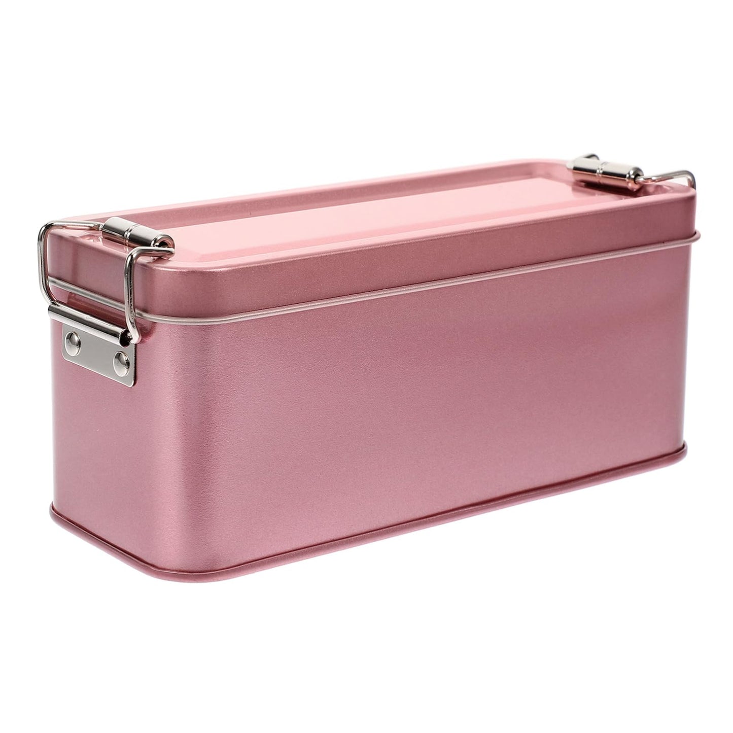 Beaupretty Tinplate Case with Lid 5.90X2.55X2.36In Airtight Cookie Storage Box Multi-Use Biscuit Container Metal Candy Case for Home Kitchen Organization