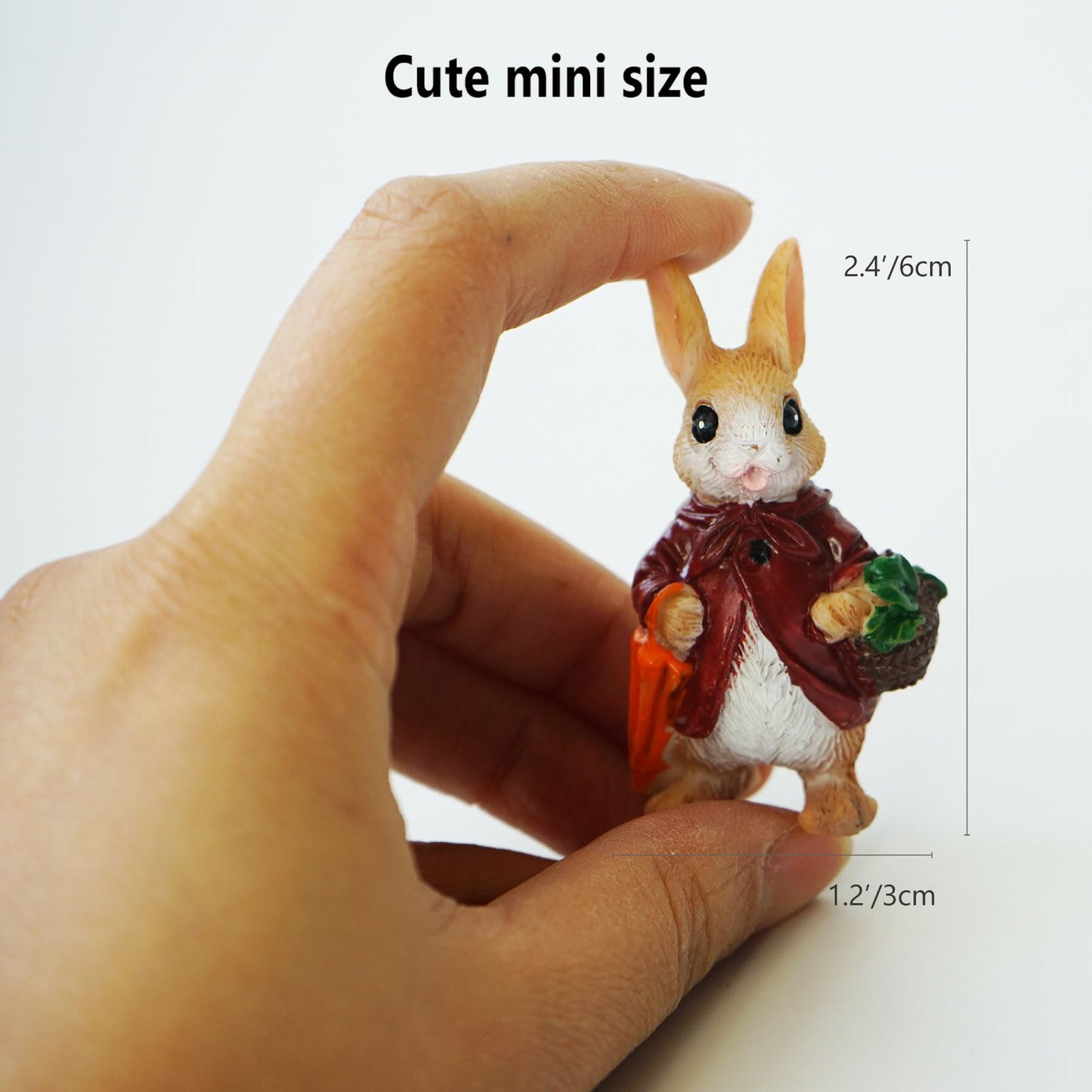 Yeaco 4pcs Miniature Rabbit Statues Decorative Fairy Garden Accessories, Bunny Set Status, Indoor and Outdoor Decoration