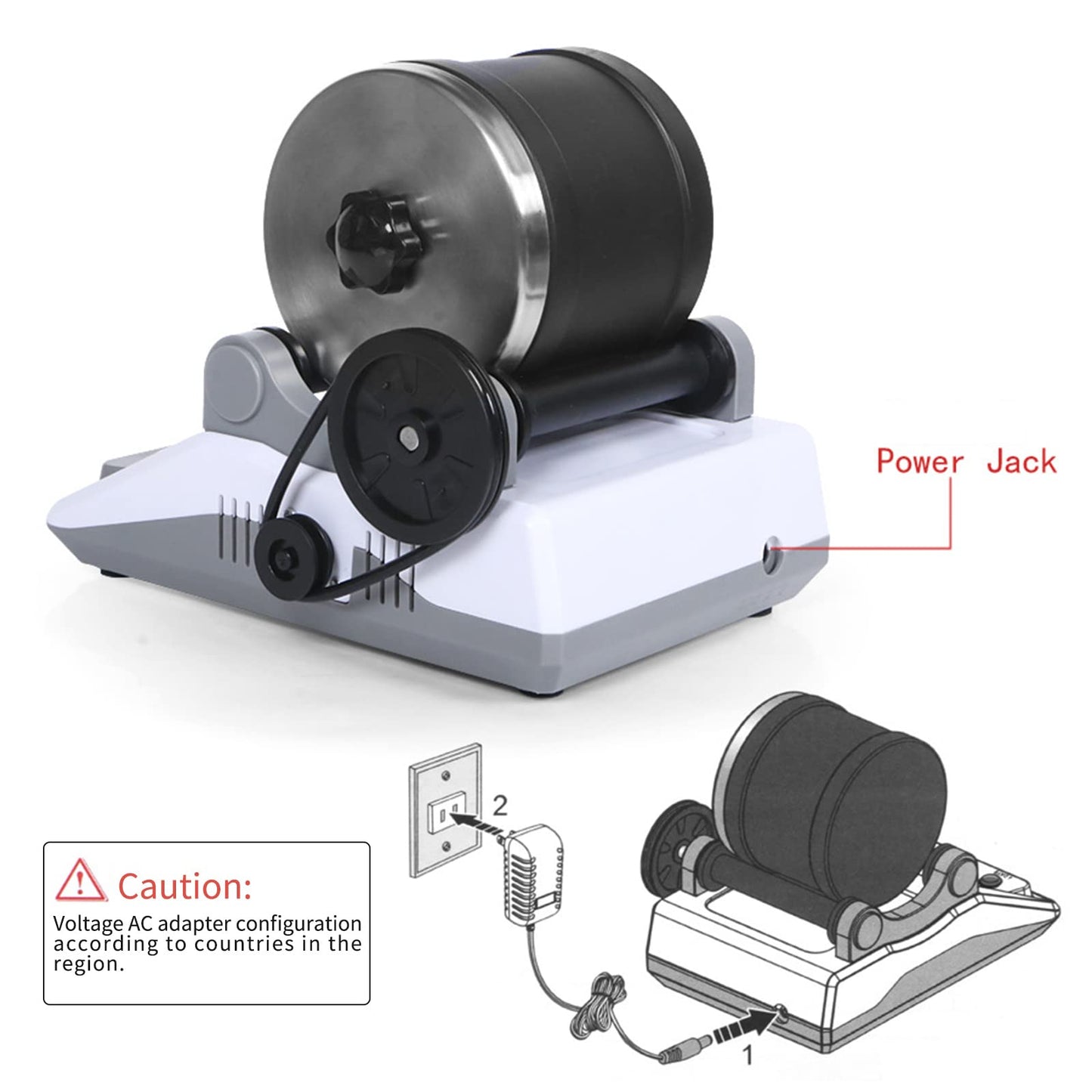 BUAOB Rock Tumbler Kit - Turn Rough Rocks into Beautiful Gems with 7-Day Timer, Includes 2 Belts, Bag of Rough Stones, 4 Stages of Grits: Coarse, Fine, Polishing, Final Polishing