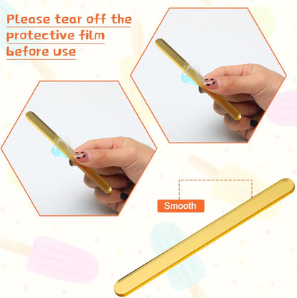 Skiennix Acrylic Sticks - Reusable Cakesicle & Cake Pop Molds - 30 Pieces, 4.5 Inches, Gold Finish