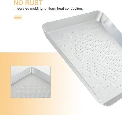 YARDWE 9 Inch Pizza Baking Tray, Perforated Aluminum Sheet Pan, Nonstick Bakeware for Oven Baking Pizza, French Fries