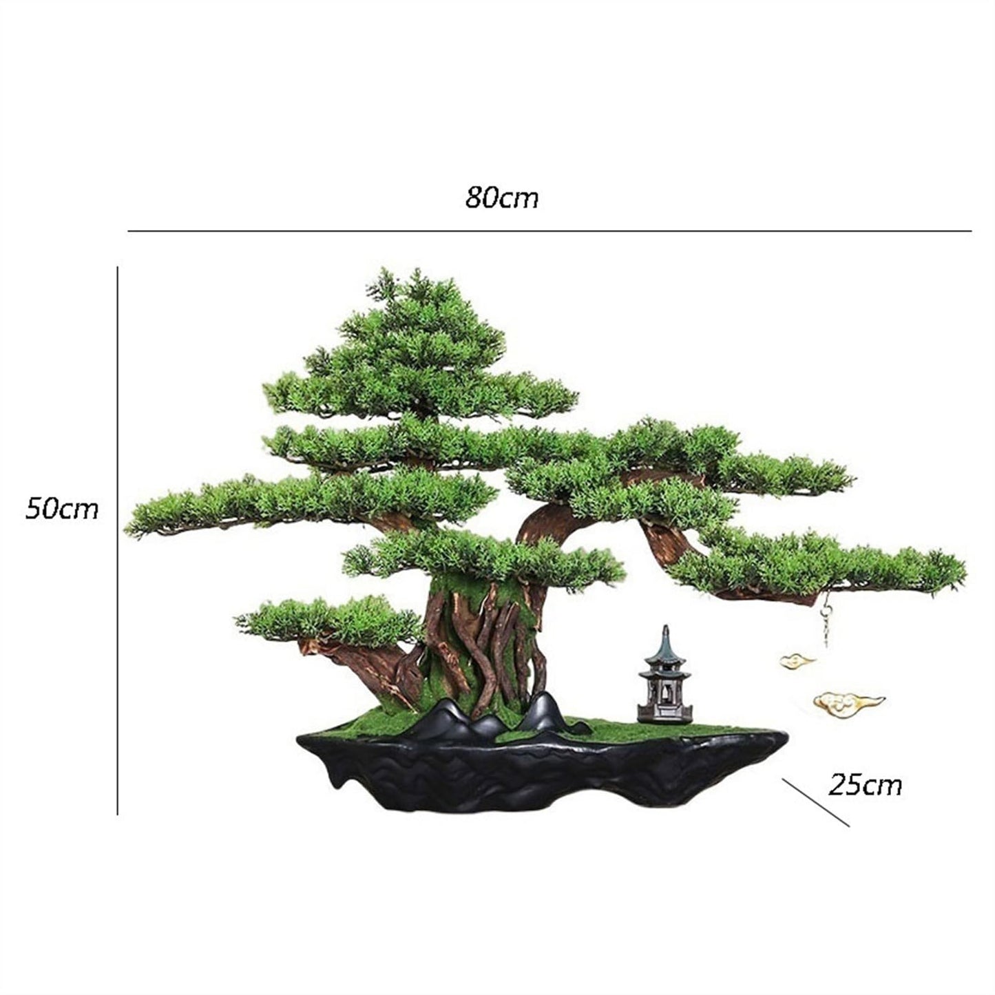 UHRLGHS Artificial Bonsai Tree Hotel Living Room Desktop Ornaments Simulation Tree Bonsai Modeling High-end Luxury Fake Greenery Landscaping Artificial Bonsai Tree