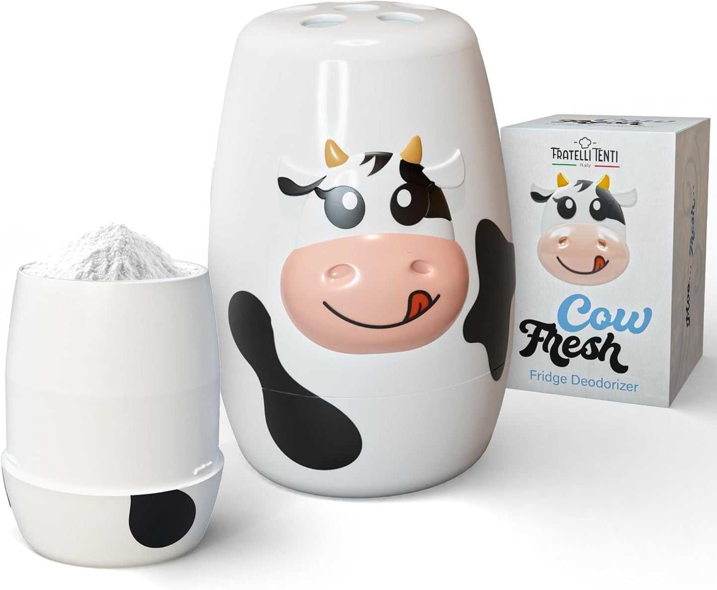 Cow Fridge Baking Soda Deodorizer, Fun Container for Fridge and Freezer Odor Eliminator, BPA-Free Baking Soda