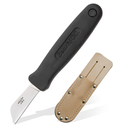 Bear & Son – Fixed 1.75" Splicer Utility Knife | 440 High Carbon Stainless Steel Sheepfoot Blade with Cushioned Kraton Grip | Compact Work, Shop & Everyday Use Fixed Blade Knife – Made in USA