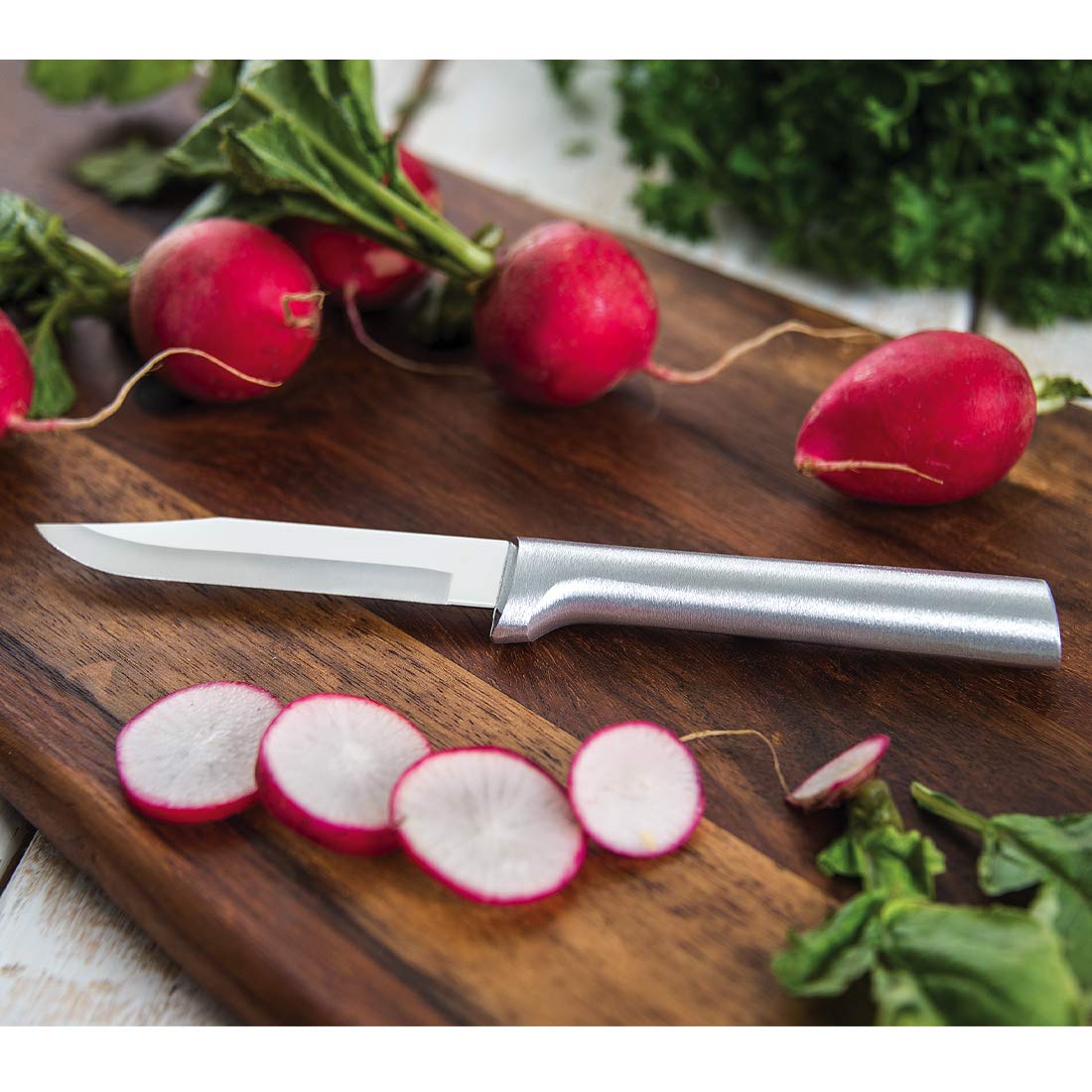 Rada Cutlery Regular Paring Knife (R101), 3.25" Stainless Steel Blade, Silver Handle, Pack of 2