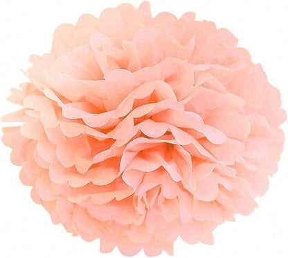 12Pcs Pom Poms of 10" 12" 14" Tissue Paper Craft Kit for Wedding, Birthday, Baby Shower Decorations - Orange