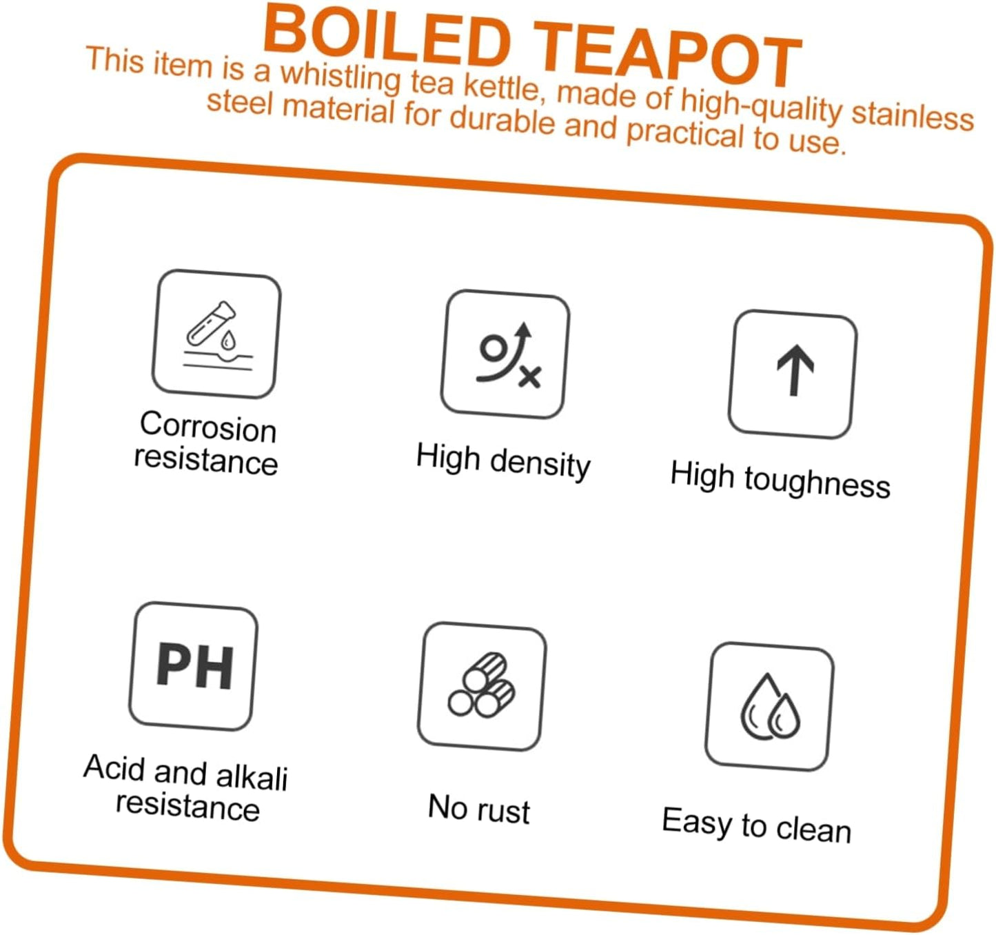 Cast Iron Tea Kettle with Metal Coffee Filter, Heating Teakettle for Gas Stove, Stainless Steel Field, Make Tea