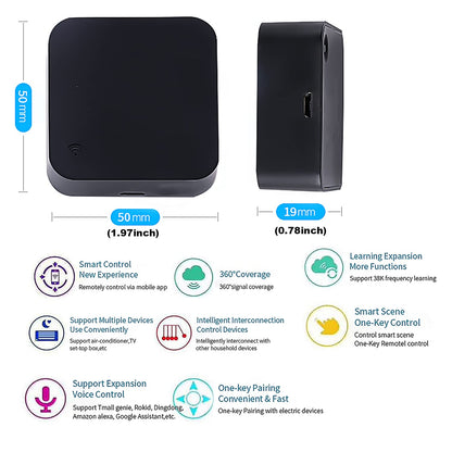 WiFi Smart Remote Controller Smart Home Infrared Universal Remote Blaster,One for All Control AC TV DVD CD AUD Air Conditioner SAT etc,No Hub Required Compatible with Alexa and Google Home(IR)