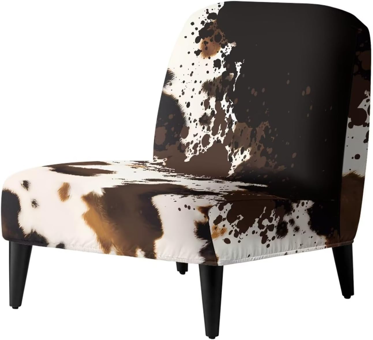 Generic Armless Armless Armless Stretch Chair Slipcovers Cow Print Accent Chair Covers Removable Non-Slip Couch Cover