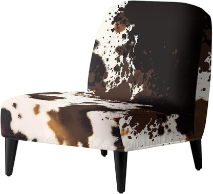 Generic Armless Armless Armless Stretch Chair Slipcovers Cow Print Accent Chair Covers Removable Non-Slip Couch Cover