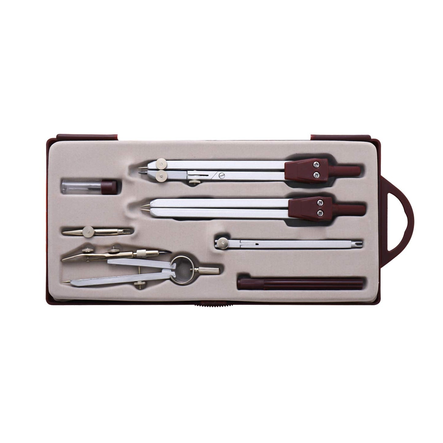 Compass for Geometry Drafting Tools 16 pcs Geometry Set Metal Rulers and Compasses for Architecture and Students Geometry Set for School Protractor and Compass Ruler Set and Geometry Compass W.8.5oz
