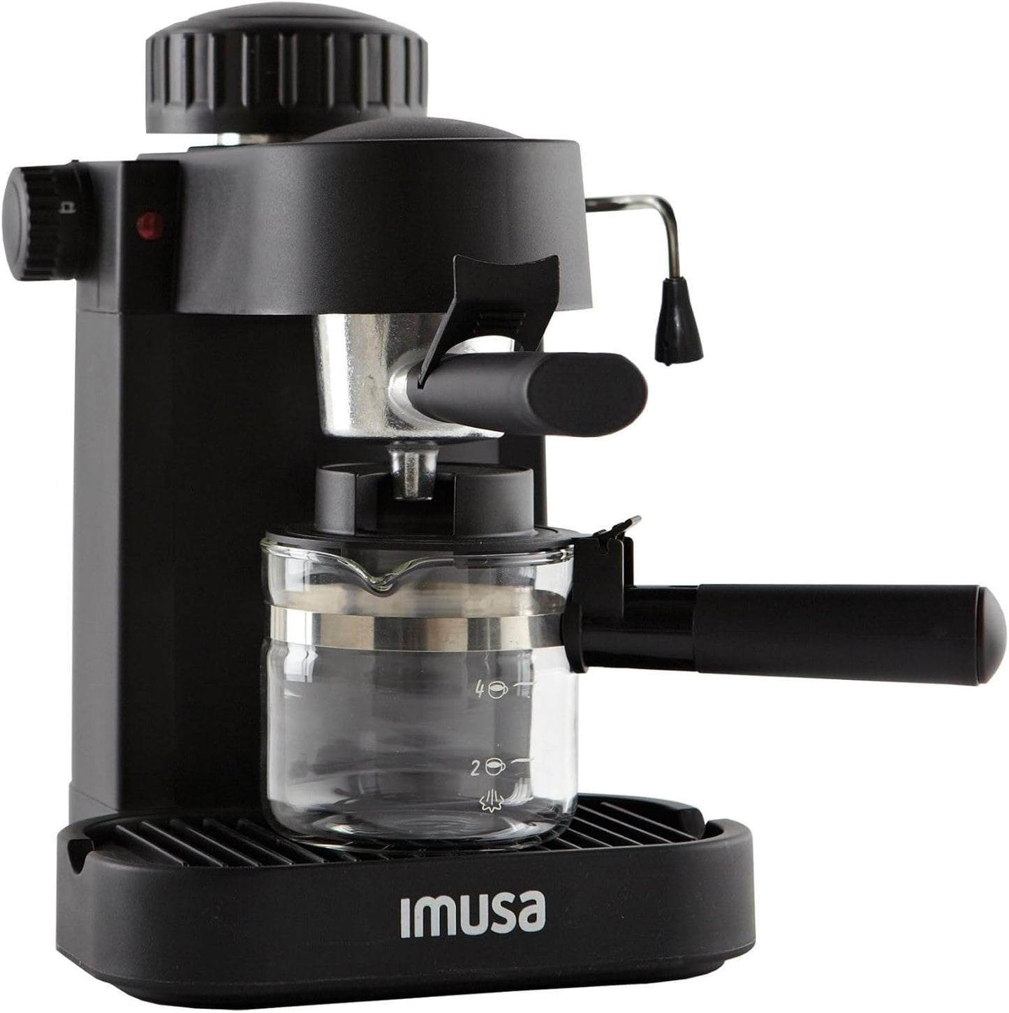 IMUSA USA GAU-18202 4 Cup Espresso/Cappuccino Maker, 120 Volts, Black