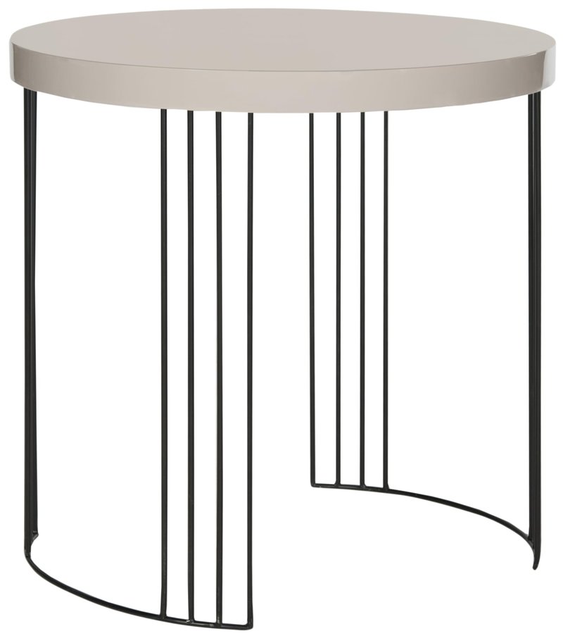 Safavieh Home Collection Kelly Mid-Century Modern Taupe and Black Side Table