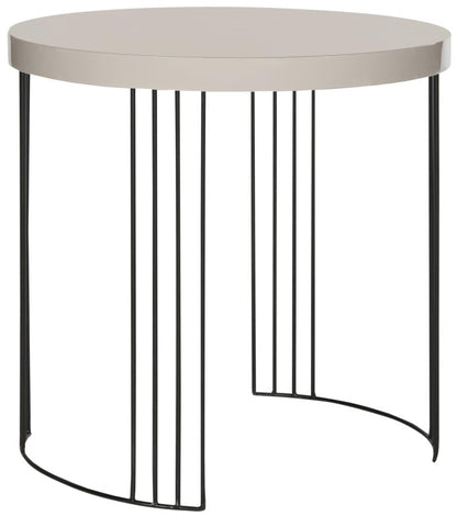 Safavieh Home Collection Kelly Mid-Century Modern Taupe and Black Side Table