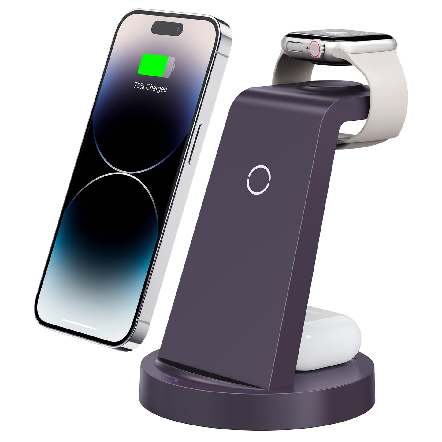 3 in 1 Charging Station for iPhone, Wireless Charger for iPhone 17 16e 16 15 14 13 12 11 X Pro Max & Apple Watch - Wireless Charging Station for AirPods 4 3 Pro