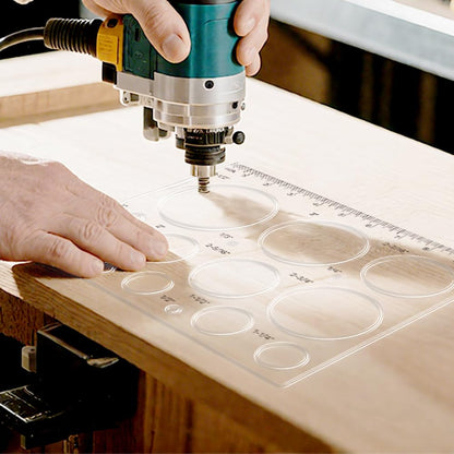 GLASSWINDS 2 Pcs 15 in 1 Acrylic Router Templates for Woodworking Heart Inlay Template Decorative Router Jig Circle Template for Drawing Cut Guide Inlay Tools Accessories