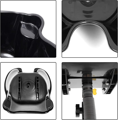 Mobile Shampoo Basin Sink Stand Portable Large Salon Hair Hairdressing Back Wash Shampoo Bowl Deep Basin Hair Washing Sink with Height Adjustable