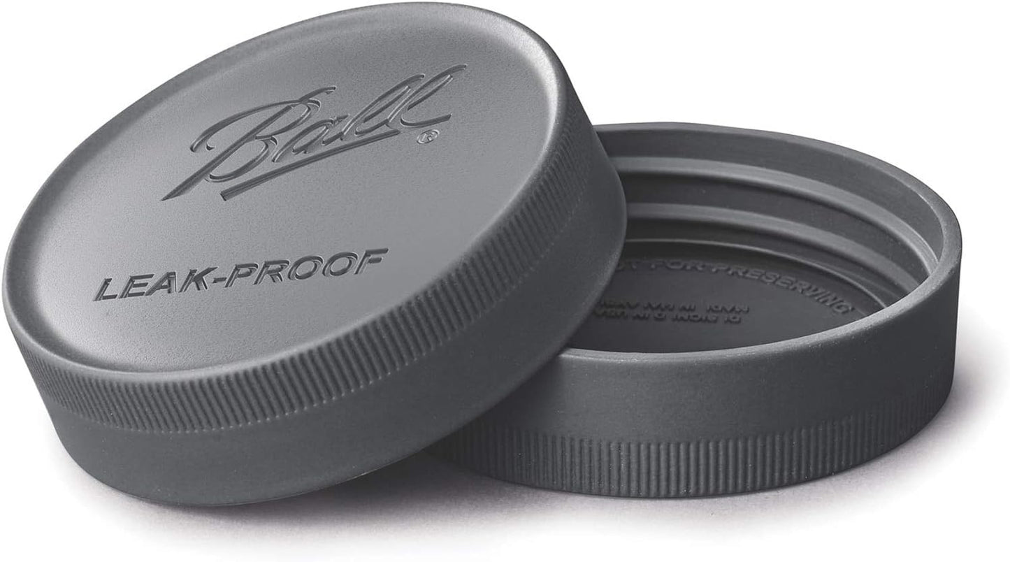 Ball Plastic Lids for Glass Mason Jars, Leak-Proof, Canning, Pickling, Juice, Jam, Jelly, Regular, 6 Count