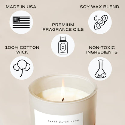 Sweet Water Decor Rose Candle, Jasmine Candle with Pink Peppercorn Scent, 100% Cotton Wick, 40 Hours Burn Time