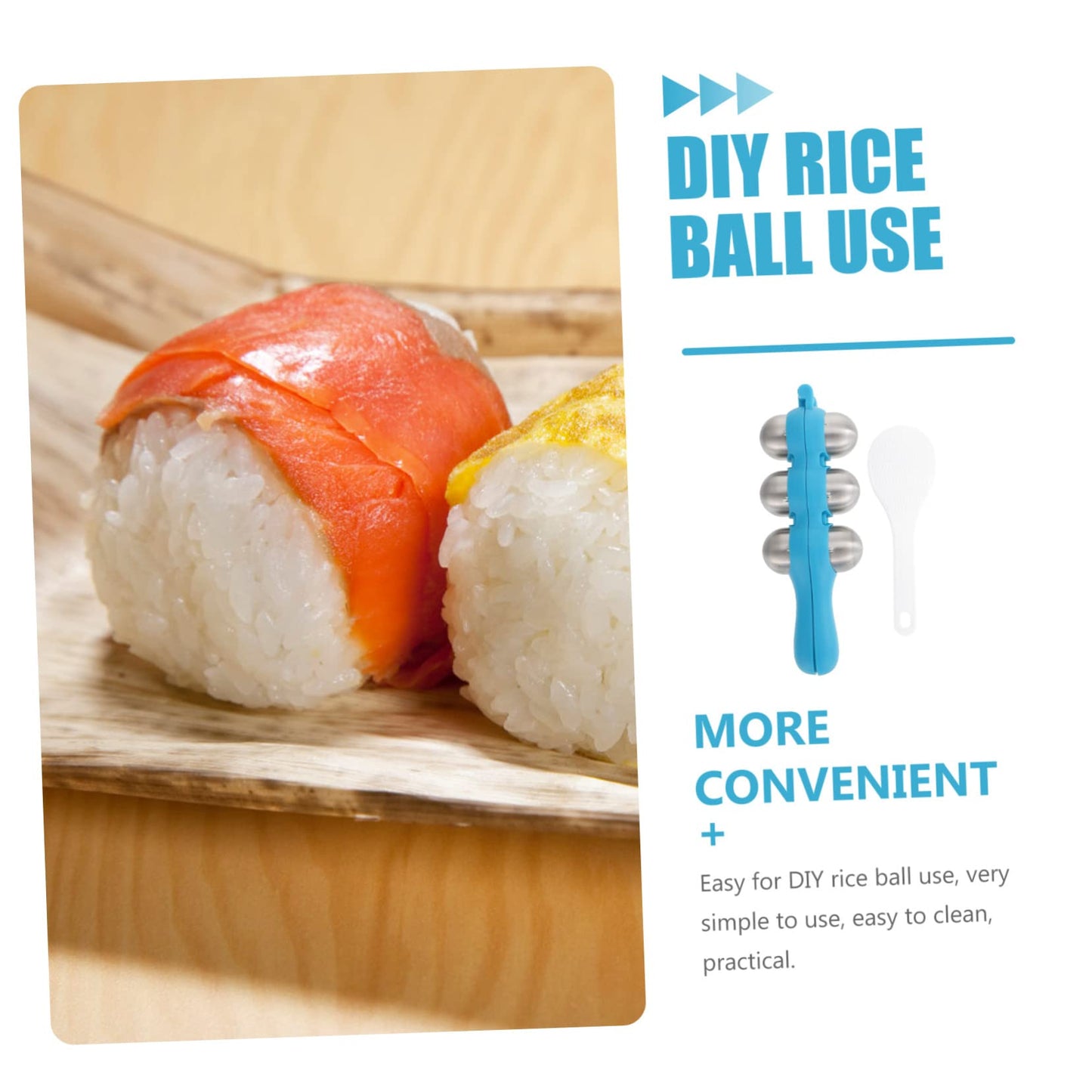 Healifty Stainless Steel Rice Ball Mold Set with Rice Spoon 7.08X2.55X1.77In Lightweight Kitchen Tool for Kids Diy Bento Onigiri Maker