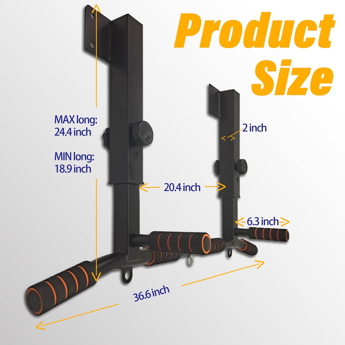 BDL Joist Mount Pull Up Bar, Heavy Duty Chin Up Bar Ceiling Mount for Home Gym Strength Training Equipment, Multifunctional Chin Up Bar Joist Mount, 4 Levels of Height Adjustment