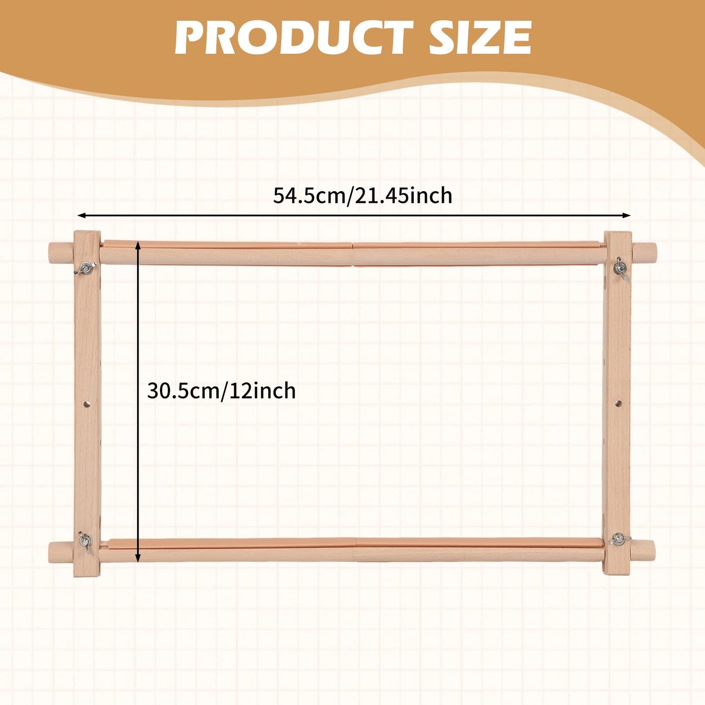 Beech Wood Cross Stitch Frame 21.4in×12in Scroll Stitching Holder Adjustable Embroidery Hoop Holder Quilting & Cross Stitch Frame for Needlepoint & Cross Stitch Supplies
