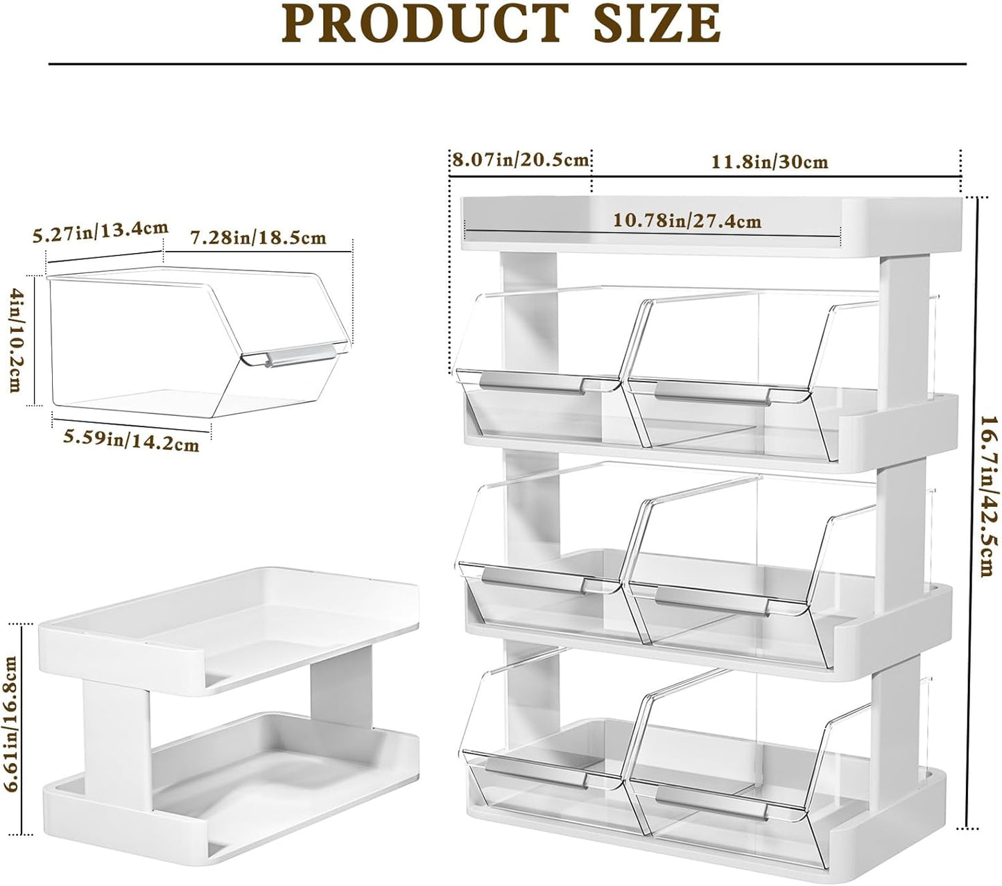 Coffee Pod Holder with 6 Drawers, 3-Tier Storage Organizer Compatible with 80 Big or 108 Small Vertuoline Pods for