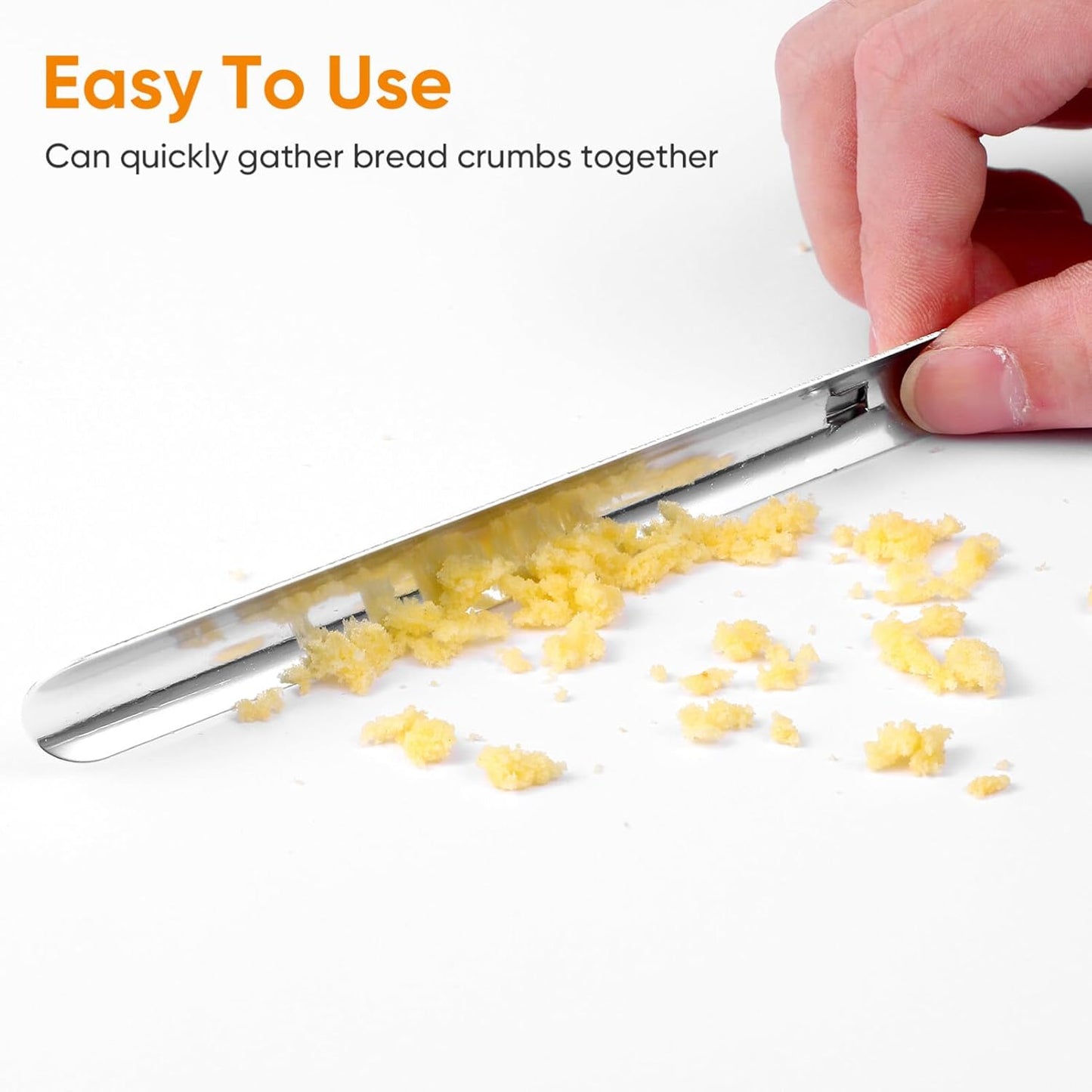 NOLITOY 5pcs Crumb Sweeper, Stainless Steel Scraper for Restaurant Table Bread Cleaning, Waiter Servers Tool