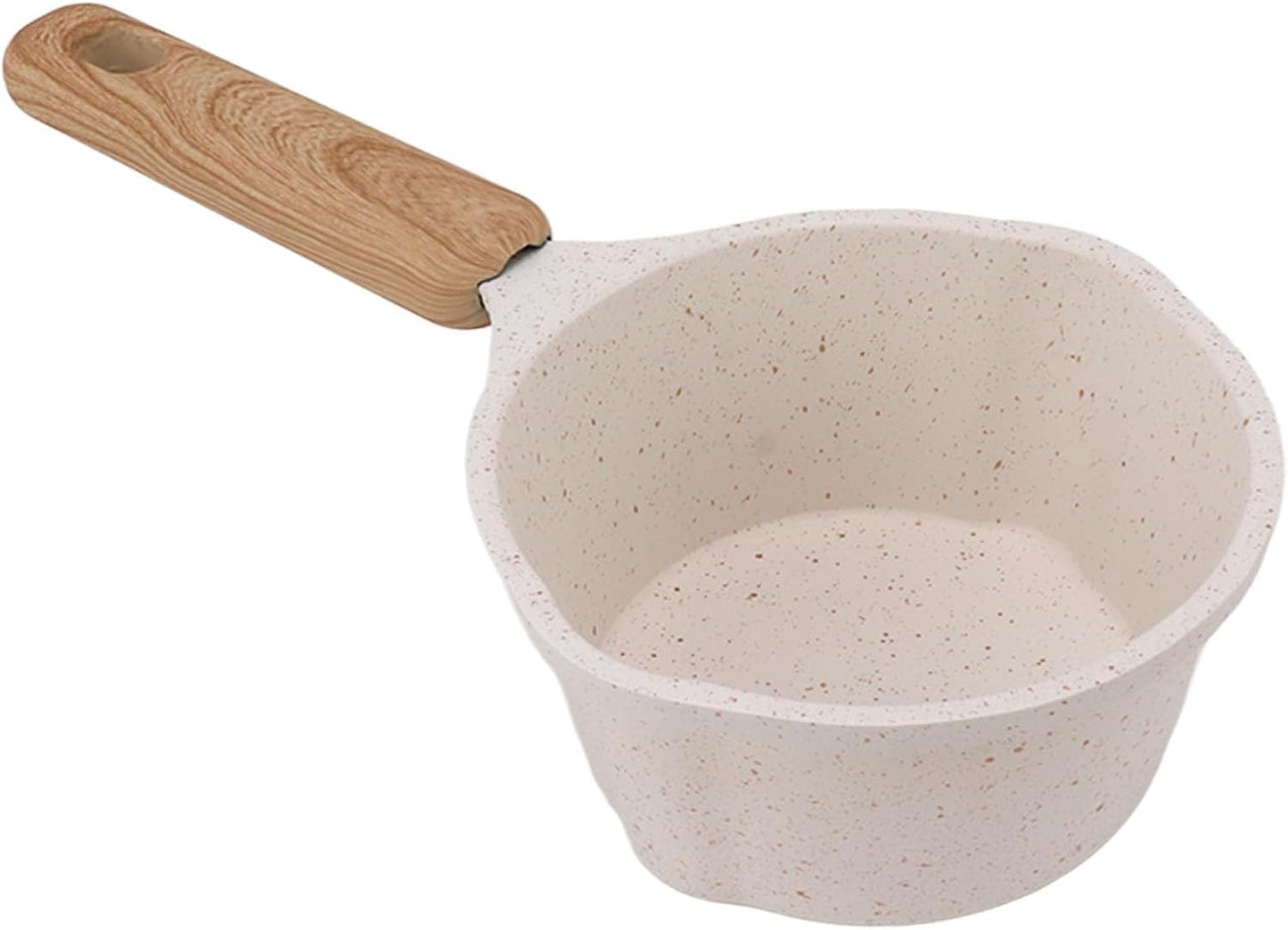 Nonstick Sauce Pan, Small White Soup Pot, Flat Bottom Milk Pot, Multifunctional Cooking Pot for Frying
