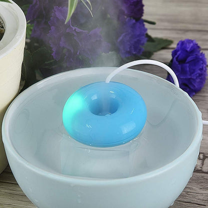 Mini Portable Doughnutshaped USB Atomization Spray Humidifier for Home, Office, Car (Blue)