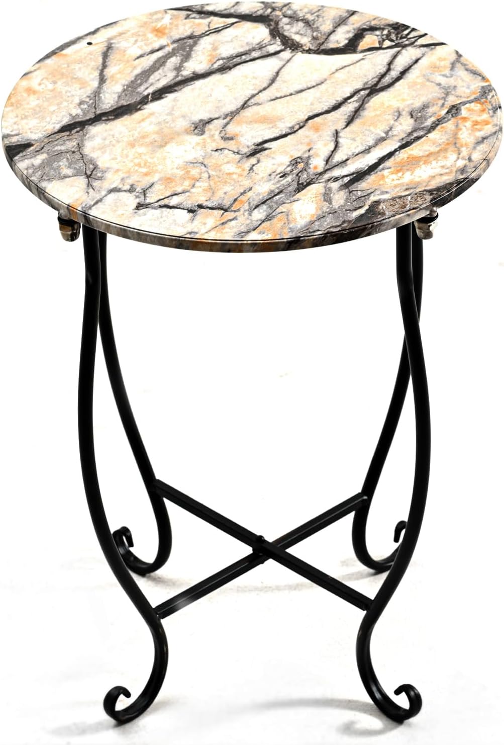 Aonagi 14" Patio Side Table, Versatile Round Side Table for Balcony Yard Porch Bedside Rocking Chair and Pool Chair