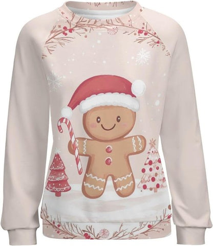 Domirica Gingerbread Sweatshirt - Cute Graphic Pullover for Women | Oversized Winter Fashion 2024