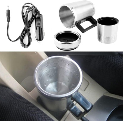 Travel Kettle, 350ml 150ml 12V Portable Electric Car Kettle, Stainless Steel Car Coffee Mug Kettle for Heated Water Cup