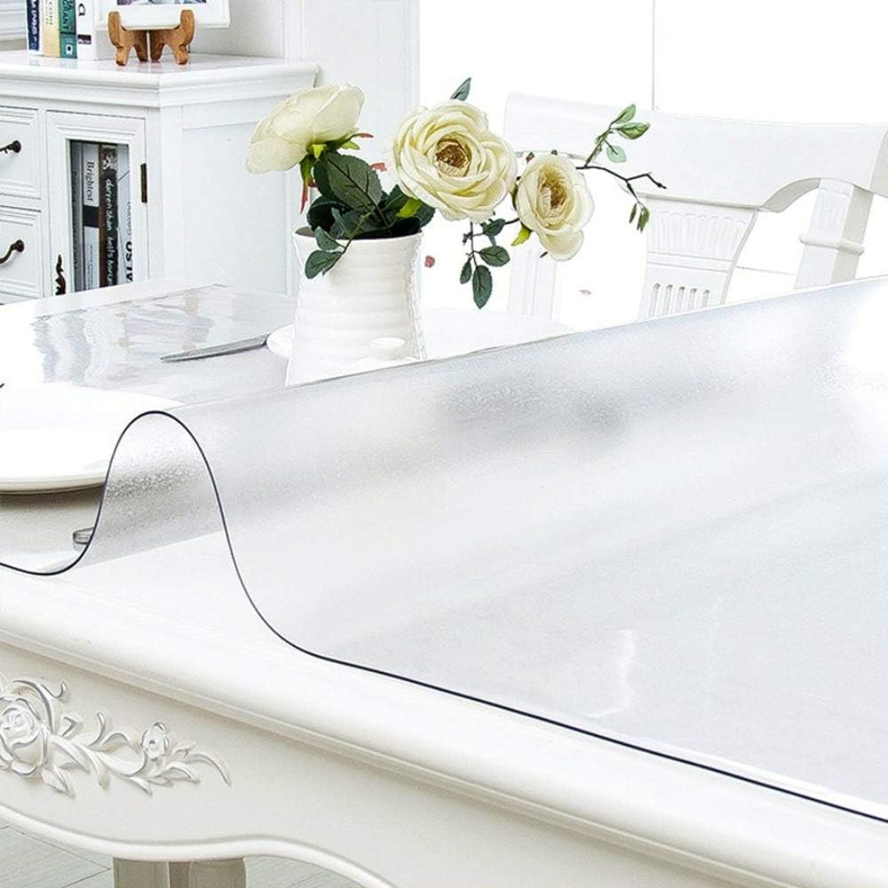 14 28 Inch 1.5mm NECAUX Custom x Frosted Desk Cover Protector, Thick Plastic Desk Pad Mat, Table Cover Tablecloth