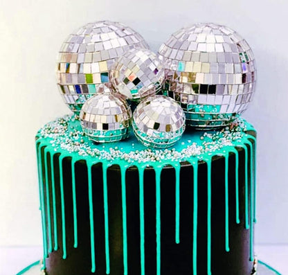 JeVenis Disco Ball Cake Decoration, 70's Disco Party Supplies for Birthday Party