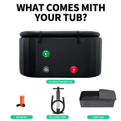 216 Inflatable Cold Plunge Tub with Insulated Lid,Ice Bath Tub for Athletes, Compatible with ice bath chiller Portable for Outdoor & Indoor Recovery