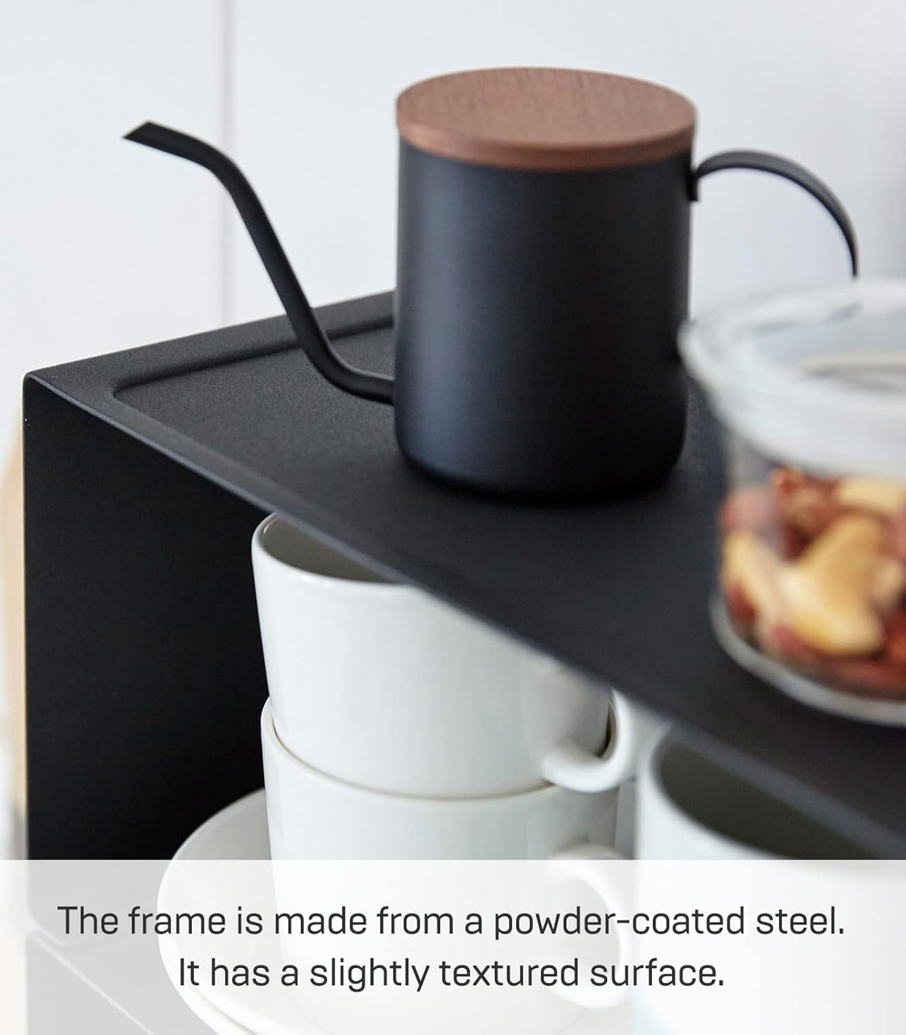 Yamazaki Home Tower Stackable Kitchen Rack - Small Storage Organizer Counter Shelf - Steel