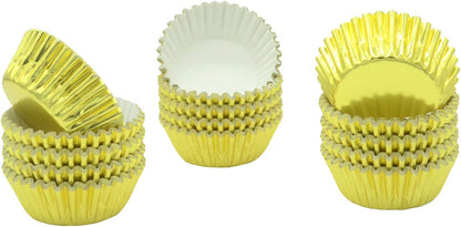 Mini Gold Foil Cupcake Liners, Muffin Baking Cups for Party and More, 300-Count