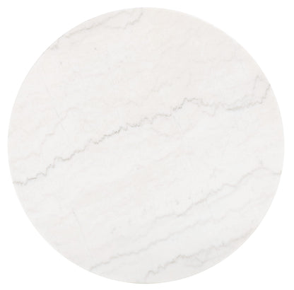 SAFAVIEH Home Collection Syrio Marble/Walnut Brown Round Coffee Table
