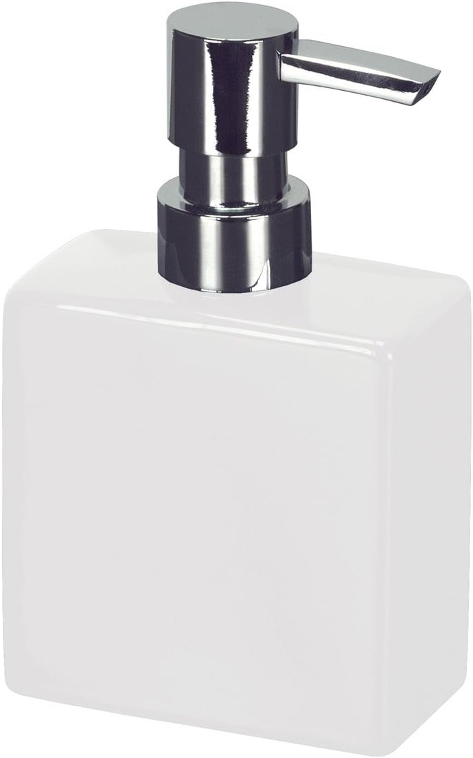 Luxury Bathroom Flash Soap Dispenser - Modern Porcelain Liquid Soap Dispenser, 10oz, Short, White
