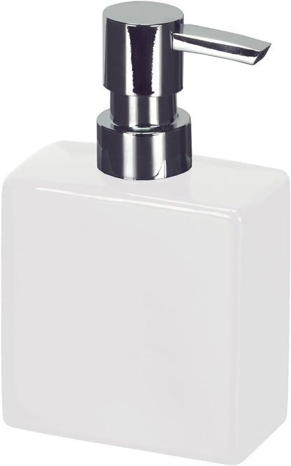 Luxury Bathroom Flash Soap Dispenser - Modern Porcelain Liquid Soap Dispenser, 10oz, Short, White