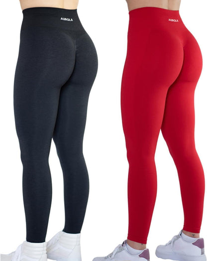 AUROLA Workout Leggings for Women Seamless Scrunch Tights Tummy Control Gym Fitness Girl Sport Active Yoga Pants