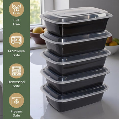 28 oz 150 Pack Meal Prep Containers BPA Free Leakproof Stackable Food Storage Containers with Lids, Microwave & Dishwasher Freezer Safe Reusable To Go Containers Bento Box Style Take Out Clear Plastic