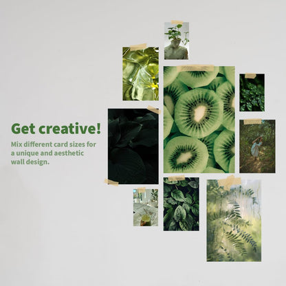 TruPeak 50 pcs Green Wall Collage Kit - Nature-Inspired Green Wall Decor with Aesthetic Pictures. Ideal Room Decor Aesthetic for Teen Girls. Photo Wall Collage Kit for Teens