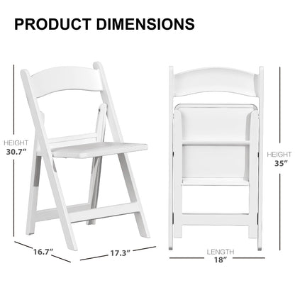 IWDOO 32 Pack Resin Folding Chairs with Cushion - White Folding Chairs, Lightweight Plastic Chairs, Comfortable Foldable Chairs for Wedding, Party, Home, Event, Indoor/Outdoor Use, 600lbs Capacity